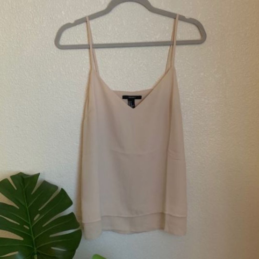 Cream tan flowy tank top Forever 21 - Picture 1 of 3